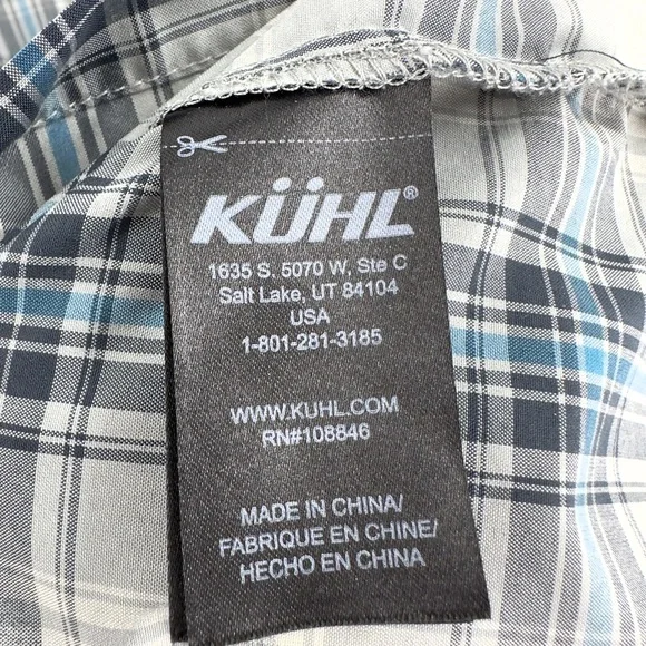 Kuhl Response Shirt Men Size Large Short Sleeve Button Down Plaid Outdoor Casual - Picture 9 of 15